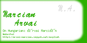 marcian arvai business card